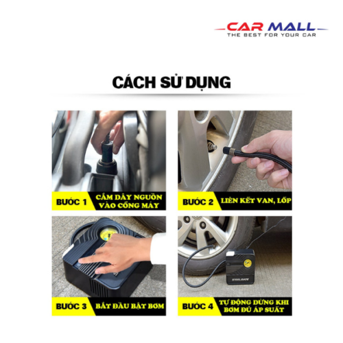 Máy bơm lốp ô tô mini Steelmate T6
