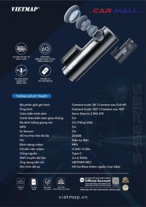thông số camera hành trình s860